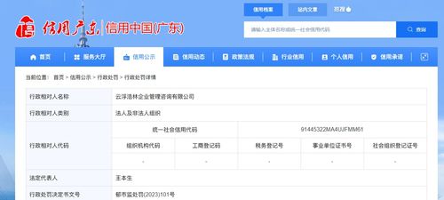 云浮浩林企业管理咨询被吊销营业执照